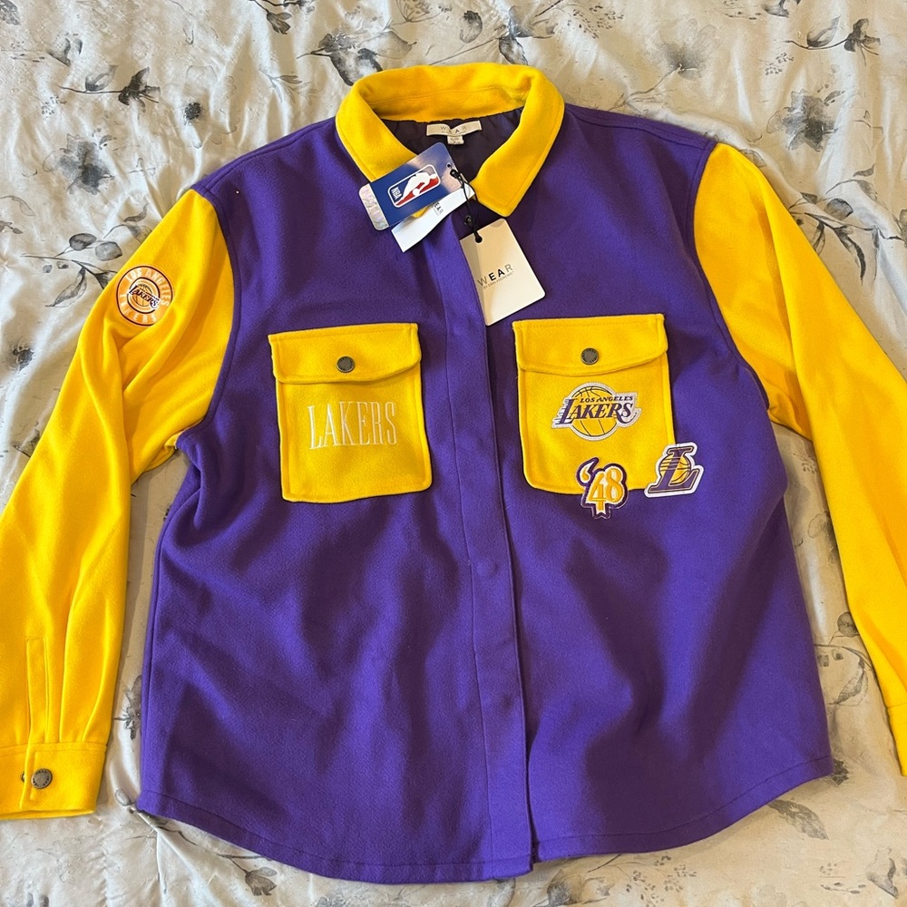 Unisex Lakers Vintage button up sweater NBA XL